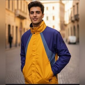 vintage 90s Fila Ski Team Italia color block jacket. Men's M NWT